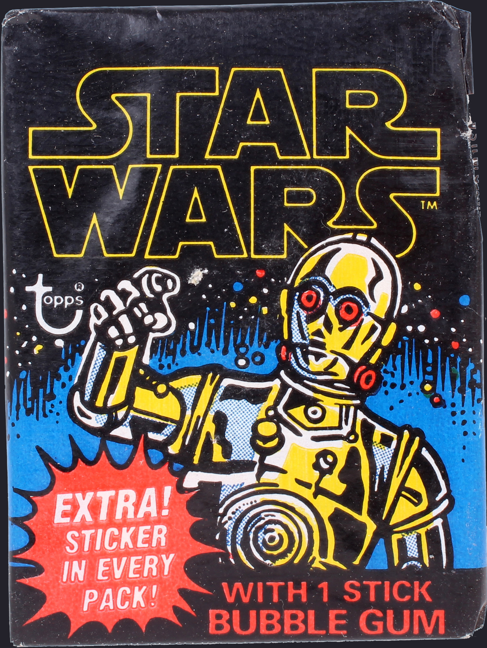 Blue Star Wars Series 1 Topps 1977 Trading Card # 33 Droids In The Control Roo 